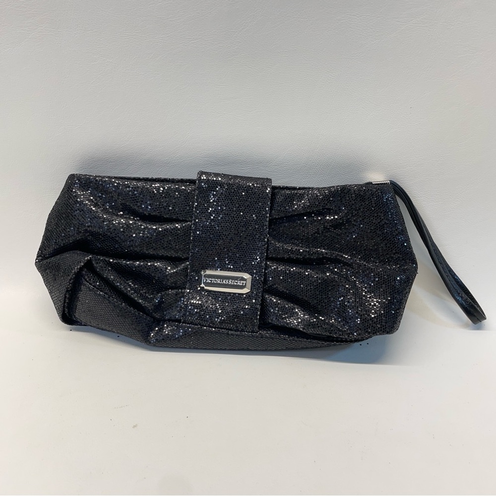 Victoria Secret Sparkling Black Evening Wristlet Clutch